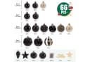 ElitVita Weihnachtskugeln Set 66-tlg Schwarz Gold PS-Kunststoff Bild 1