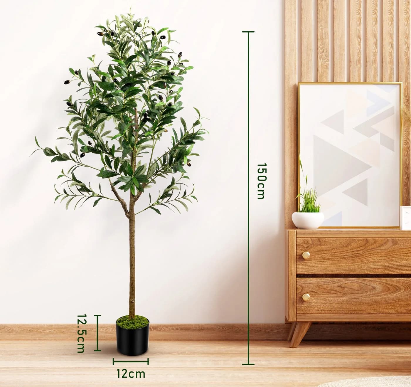 Lindahandel Kunstbaum Olivenbaum 150 cm Grün mit UV-Schutz