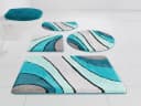 OTTO HOME Badtextilien-Set 3-tlg. Petrol Wellen-Motiv Bild 1