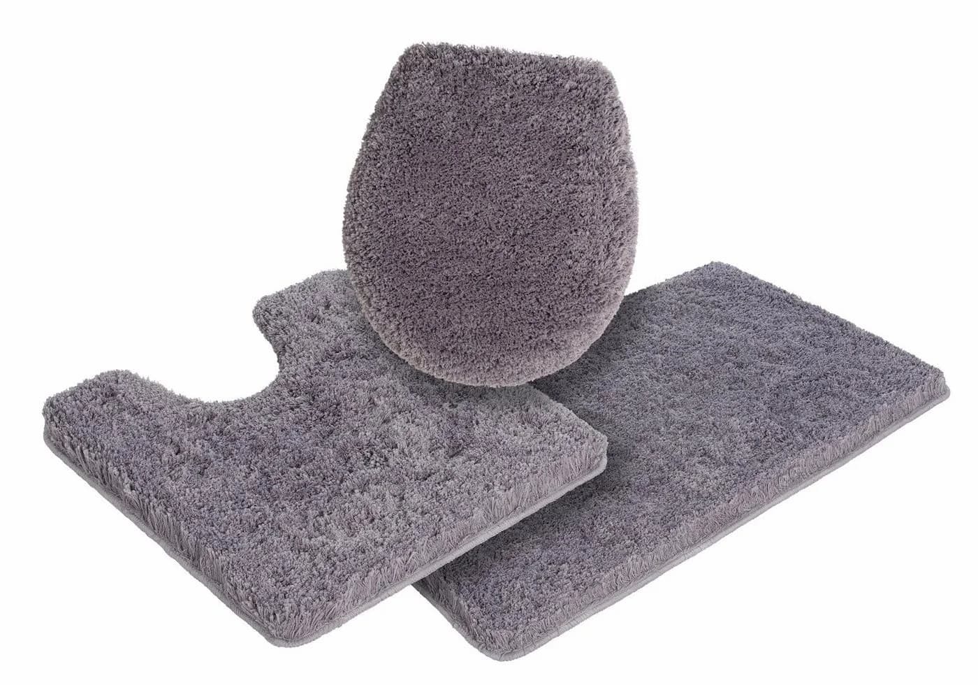 Möve Badematte Superwuschel Grau Mikrofaser 3-tlg. Set - Bild 2
