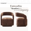 DEKKETO Polstersessel Chenille Lounge Sessel Moderner Drehsessel Bild 4