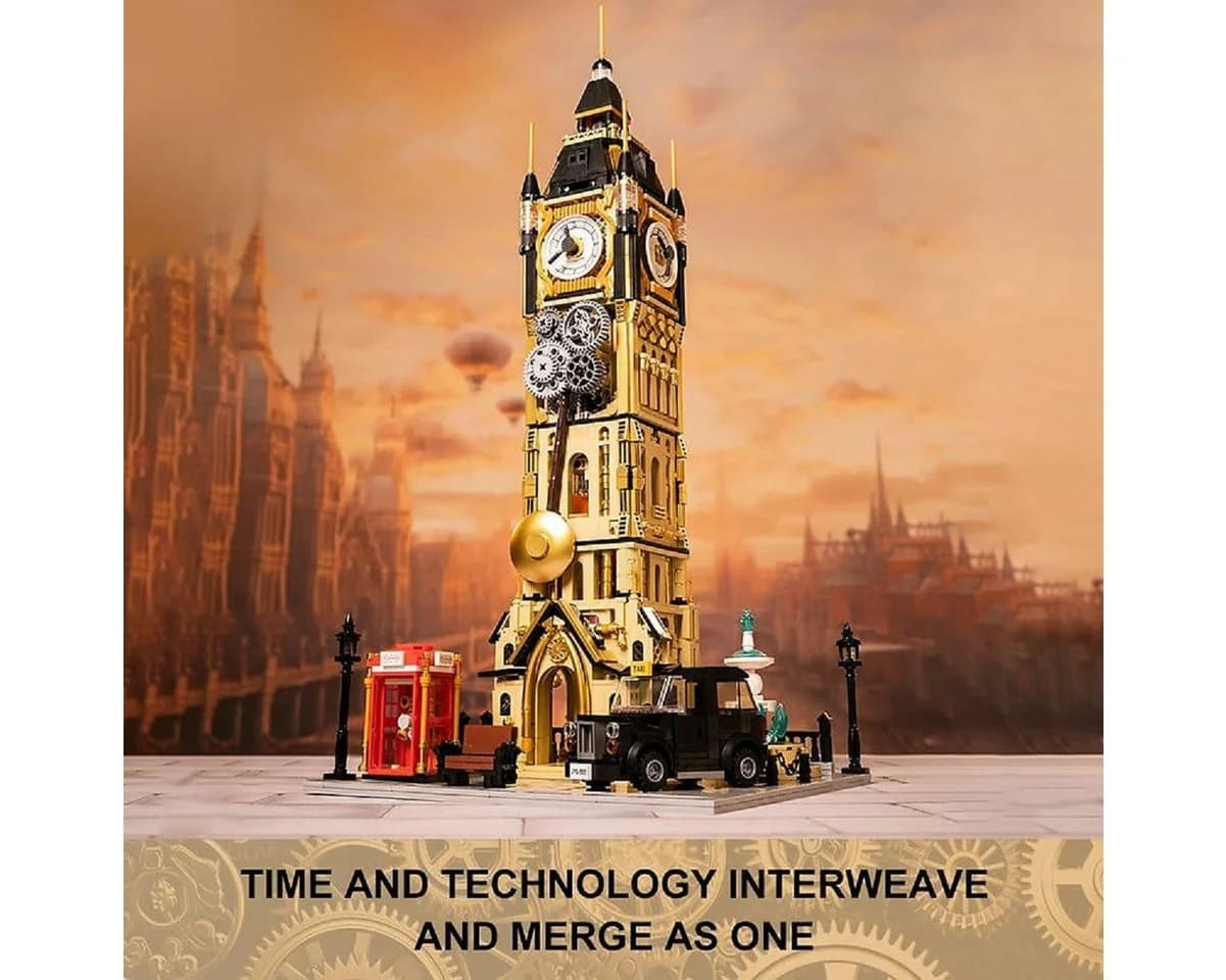 Pantasy Big Ben Uhrenturm 2.460 Teile Konstruktions-Spielset Gold Silber