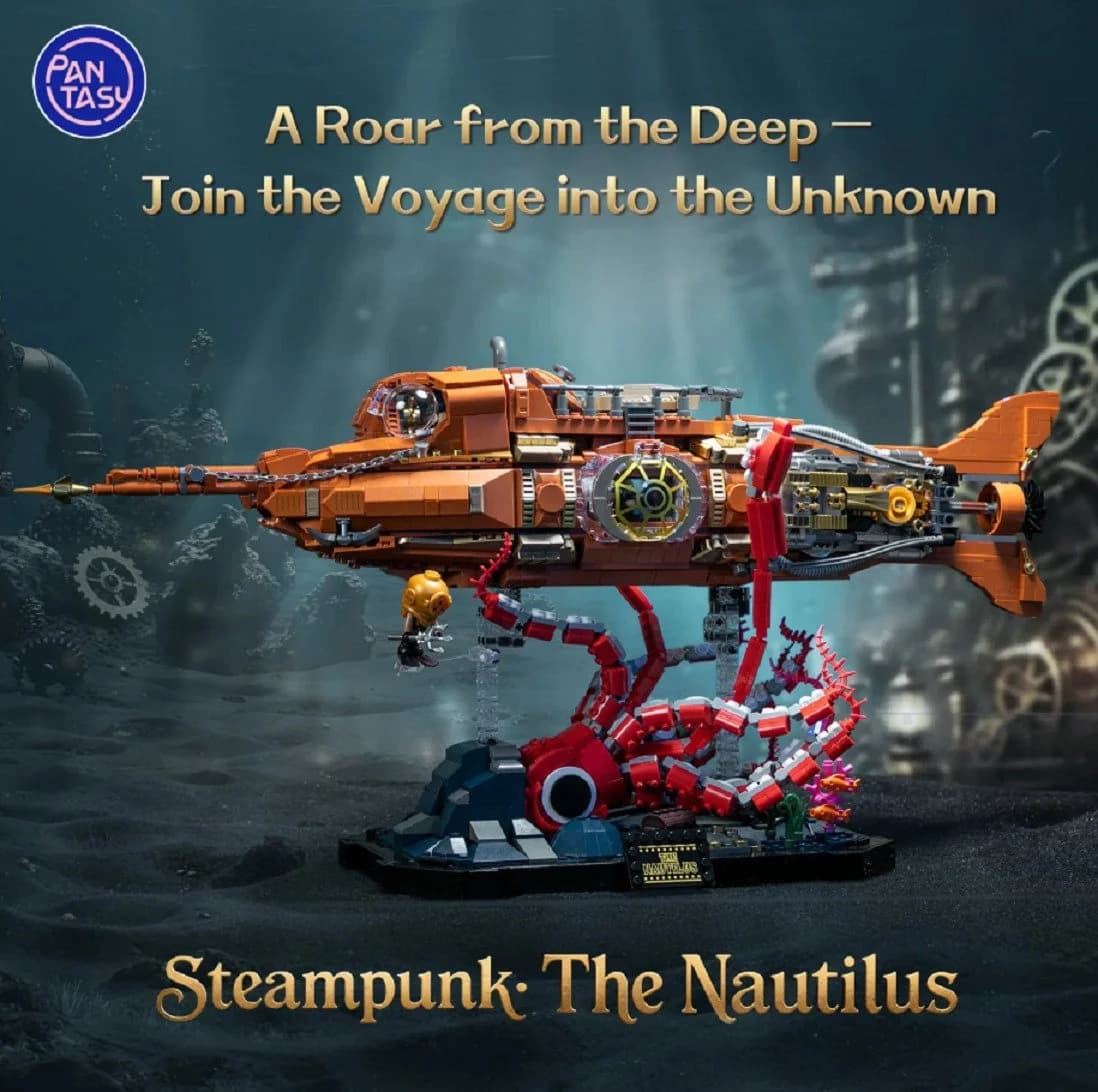 Pantasy 85029 The Nautilus Steampunk U-Boot 2252 Teile Konstruktions-Spielset