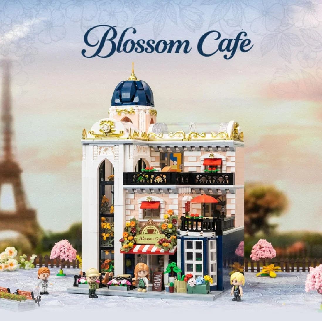 Pantasy Blossom Café 2.850 Teile Klemmbausteine Konstruktions-Spielset
