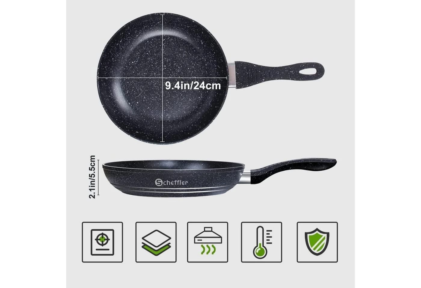Scheffler Bratpfanne 24 cm Schwarz Aluminium Induktion