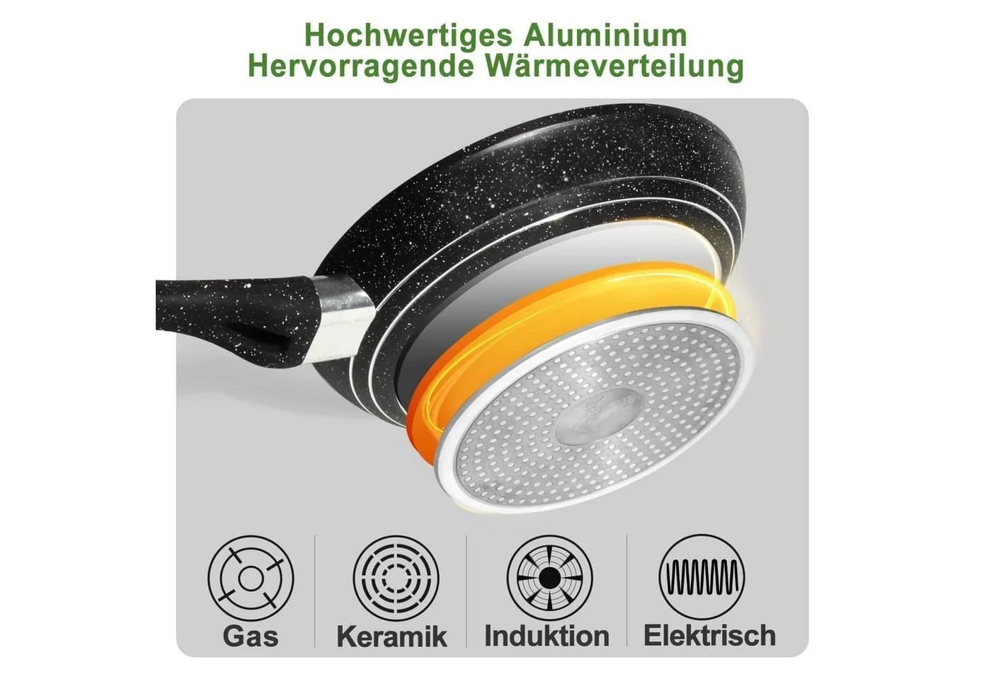 Scheffler Bratpfanne 24 cm Schwarz Aluminium Induktion - Bild 3