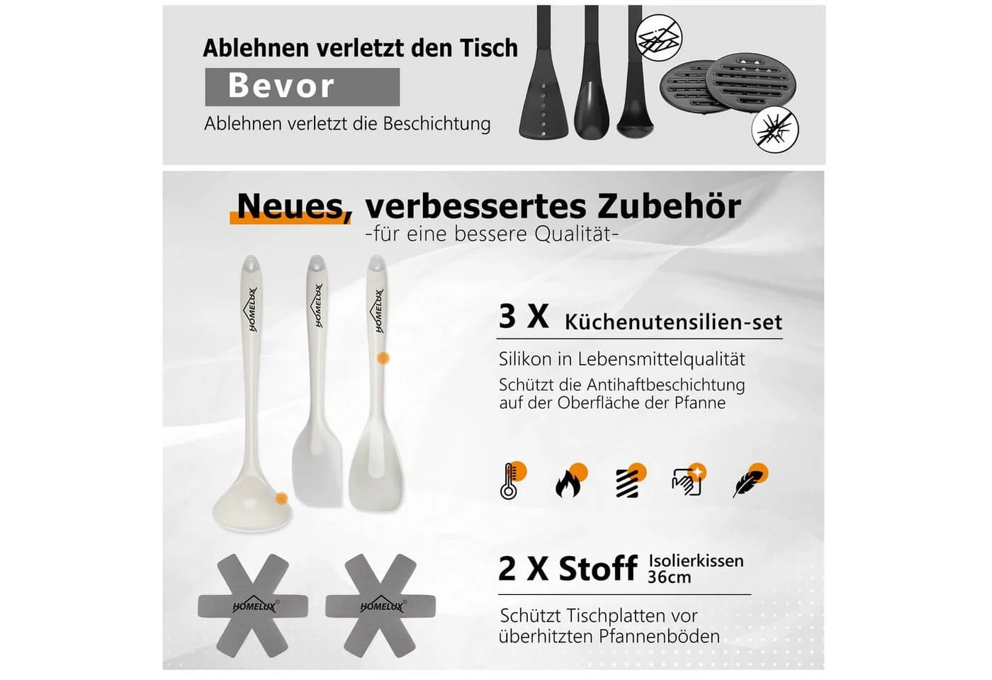 HOMELUX Induktions Topfset 15-tlg. Aluminium Antihaft - Bild 3