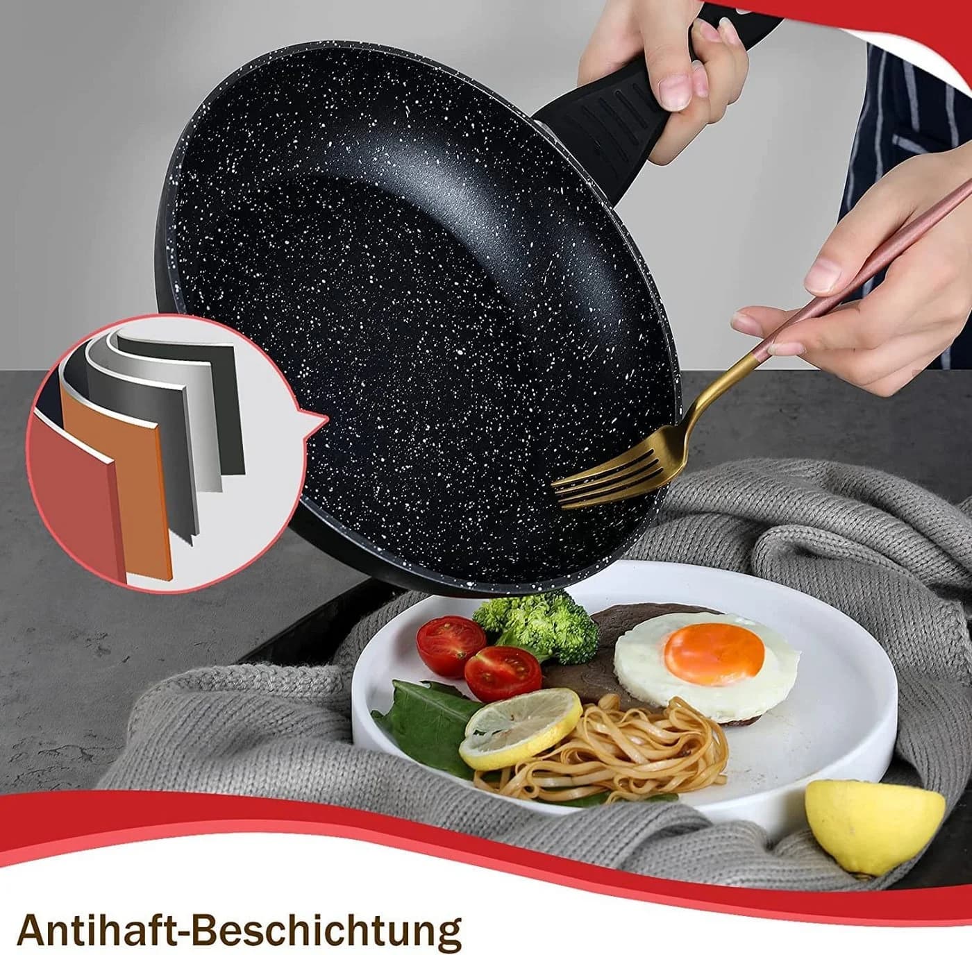 HOMELUX Induktions Topfset 15-tlg. Aluminium Antihaft - Bild 4