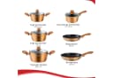 HOMELUX Topf-Set 10-tlg. Induktion Aluminiumguss Gold Antihaft Bild 1