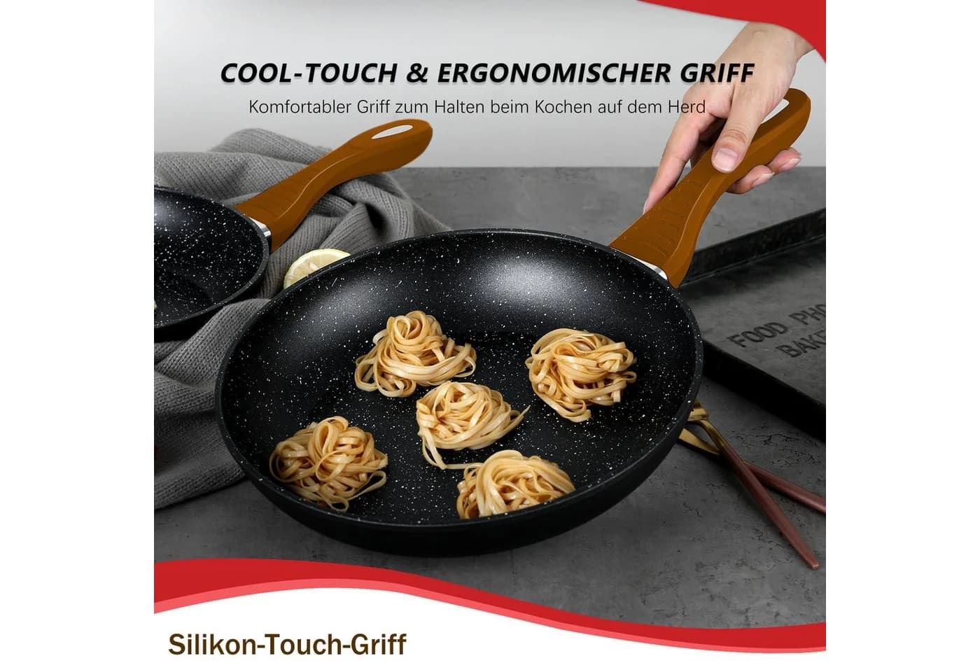 HOMELUX Topf-Set 10-tlg. Induktion Aluminiumguss Gold Antihaft - Bild 3