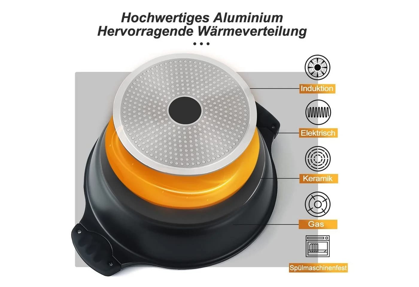 Scheffler Dampfgartopf Tajine Topf Schwarz Aluminium Induktion - Bild 4