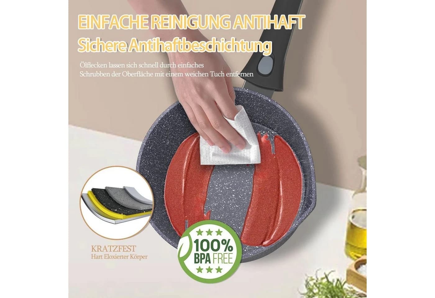 HOMELUX Topfset Aluminium Induktion Antihaft mit Ausgießer - Bild 4