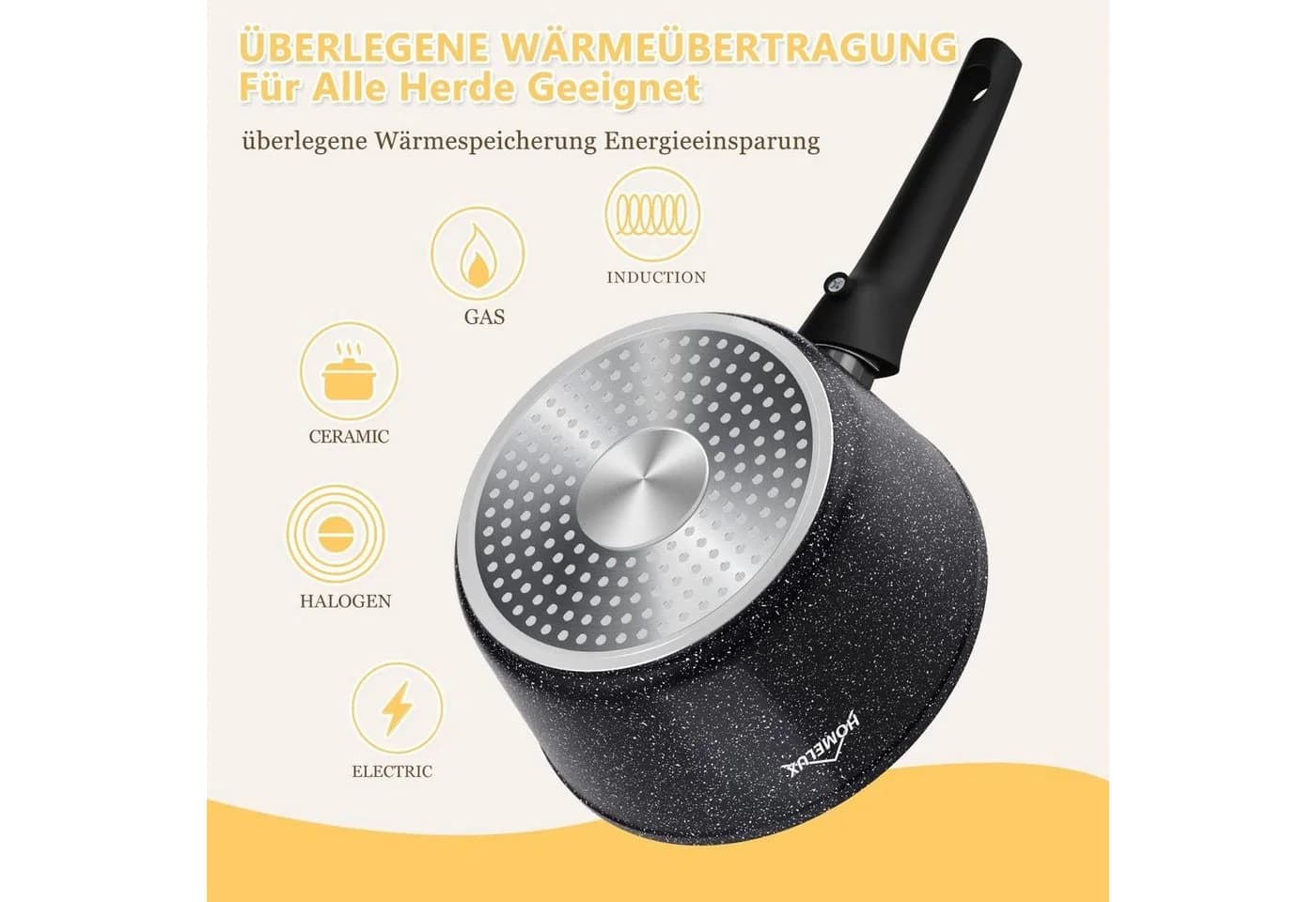 HOMELUX Topfset Aluminium Induktion Antihaft mit Ausgießer - Bild 5