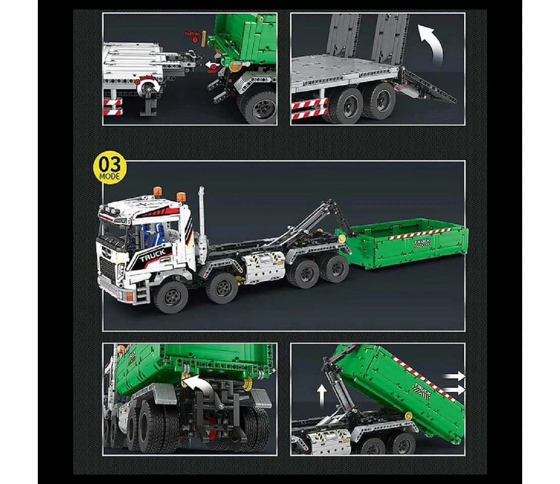 Reobrix 22021 Technik LKW 2.950 Teile Anhänger Schwerlast-LKW Konstruktions-Spielset - Bild 5
