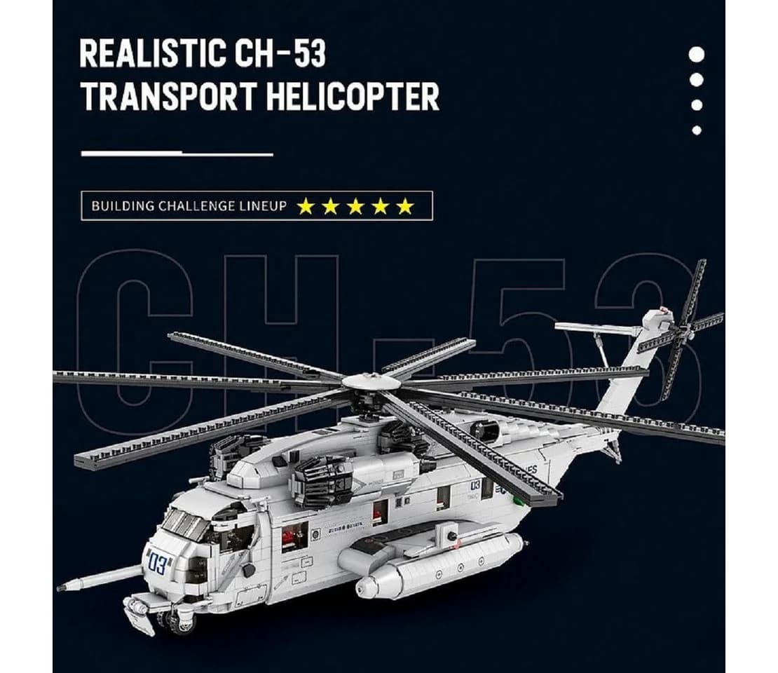 Reobrix 33037 CH-53E Transport Hubschrauber 2.192 Teile Helikopter Konstruktions-Spielset - Bild 4