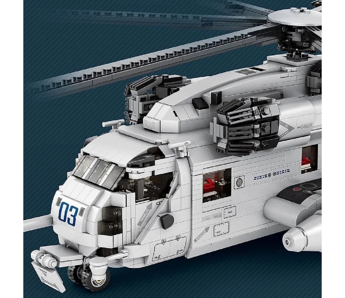 Reobrix 33037 CH-53E Transport Hubschrauber 2.192 Teile Helikopter Konstruktions-Spielset - Bild 5