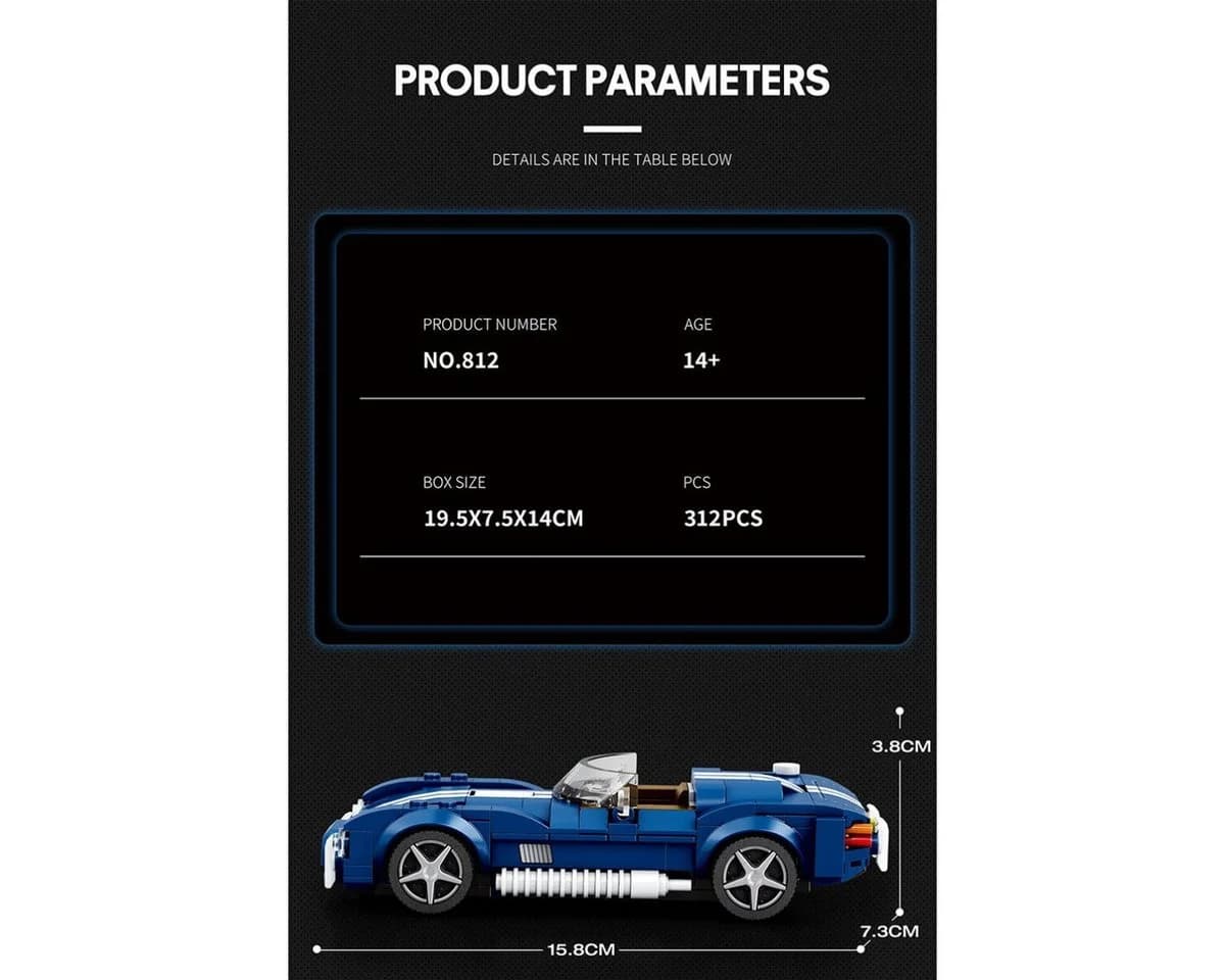 Reobrix 812 Roadster 1:24 Klemmbaustein Auto 312 Teile - Bild 3