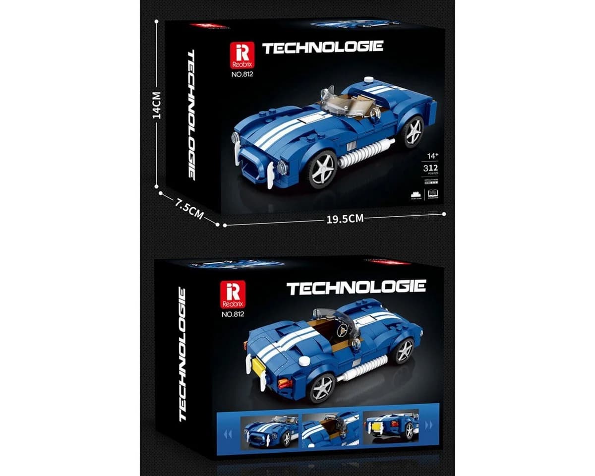 Reobrix 812 Roadster 1:24 Klemmbaustein Auto 312 Teile - Bild 5