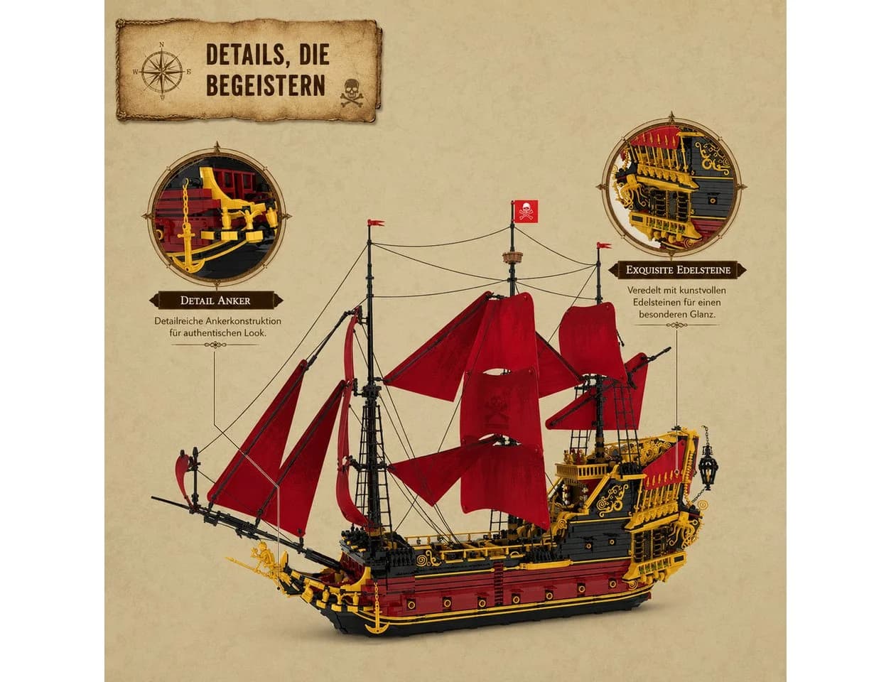 Reobrix Piratenschiff Klemmbaustein Modell 5666 Teile - Bild 4