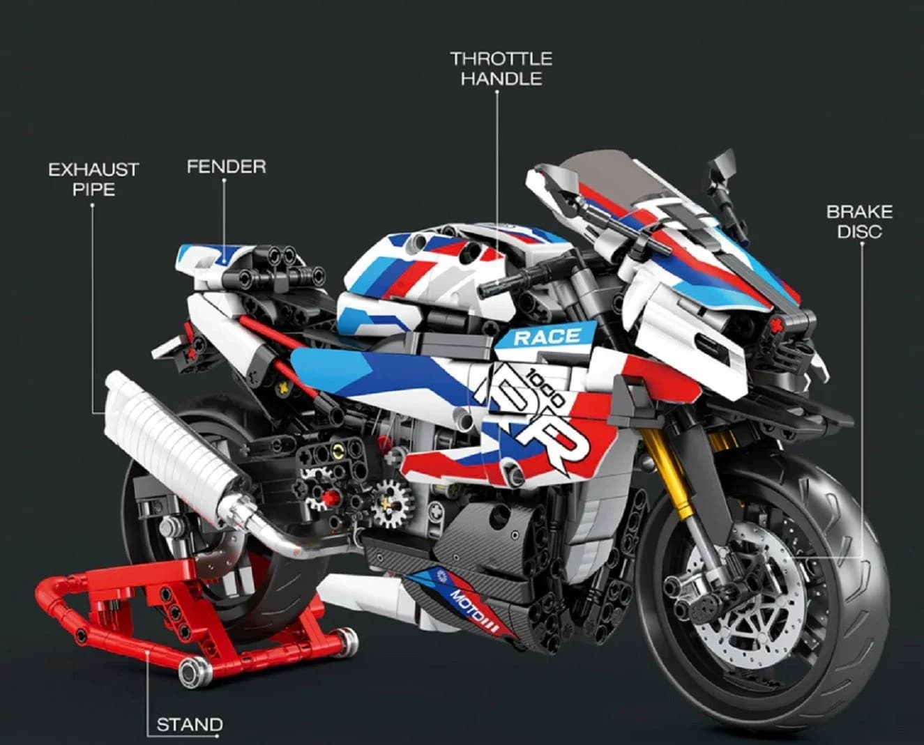 Reobrix 99040 Moto League M 1000 RR Motorrad 949 Teile Technik Konstruktions-Spielset - Bild 4