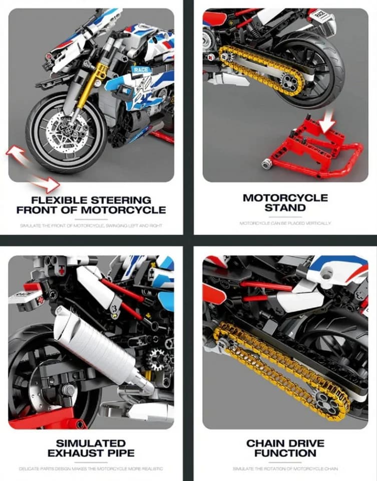 Reobrix 99040 Moto League M 1000 RR Motorrad 949 Teile Technik Konstruktions-Spielset - Bild 5