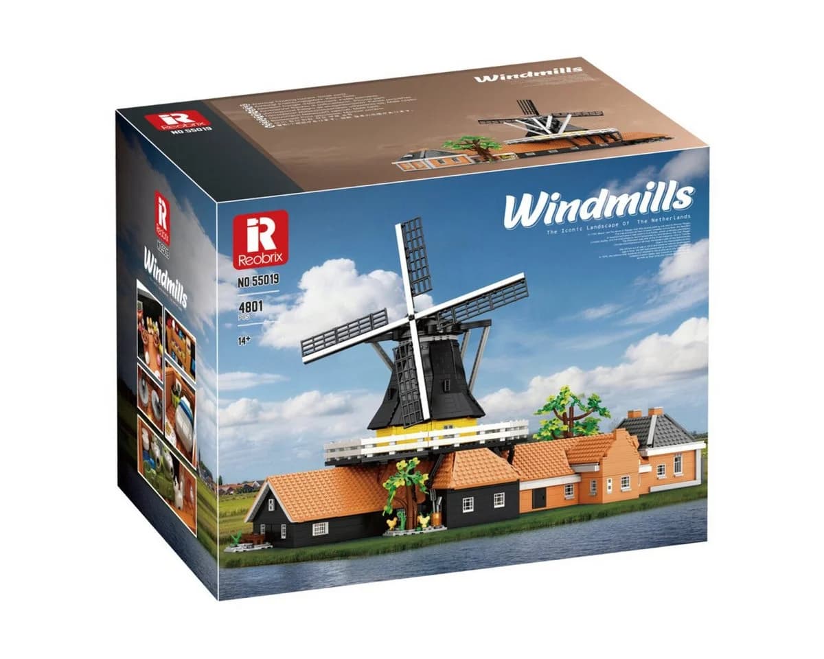 Reobrix 55019 Windmühle Klemmbaustein Set 801 Teile Rosa - Bild 4