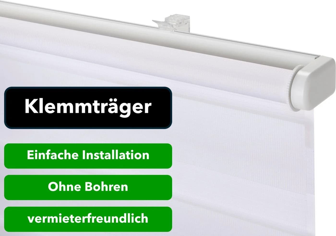 Doppelrollo Jan von HOME AFFAIRE Weiß Klemmfix - Bild 5