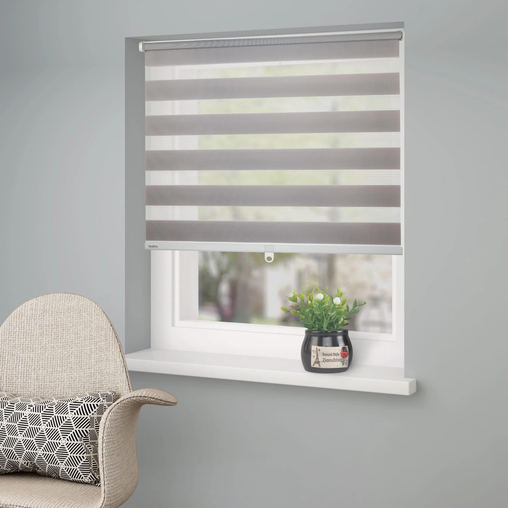 Doppelrollo Jan von Home Affaire, Hellgrau, Polyester
