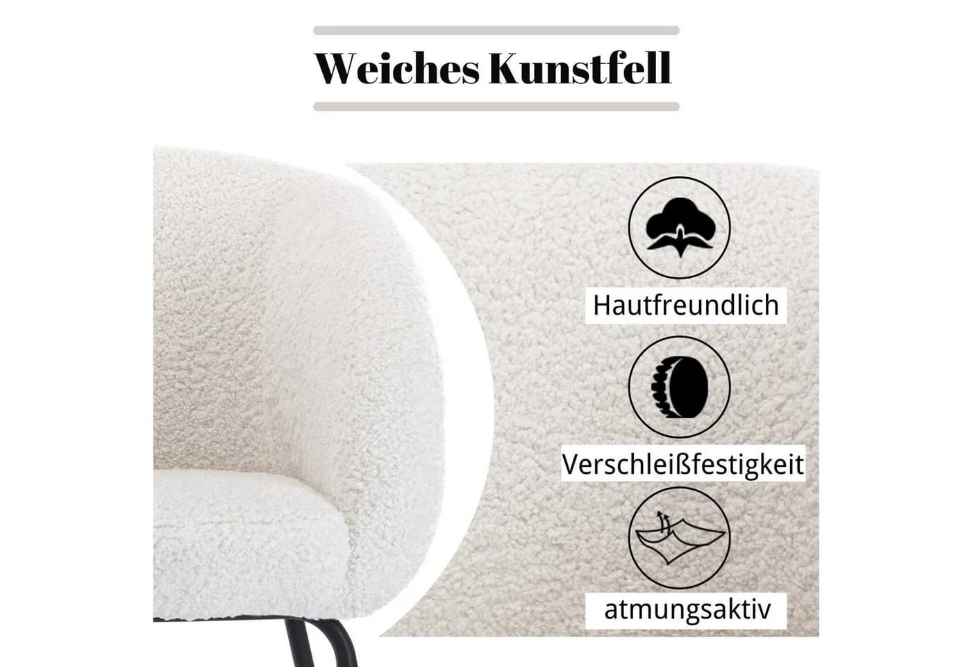 WAHSON OFFICE CHAIRS Loungesessel Kunstpelz Modern - Bild 3