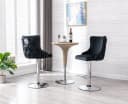 WAHSON OFFICE CHAIRS Barhocker Set 2er Samt Löwenkopf Schwarz Bild 1