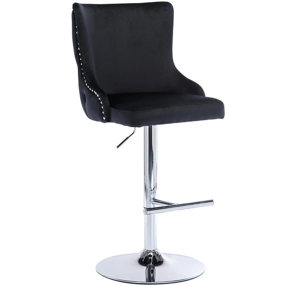 WAHSON OFFICE CHAIRS Barhocker Set 2er Samt Löwenkopf Schwarz - Bild 2