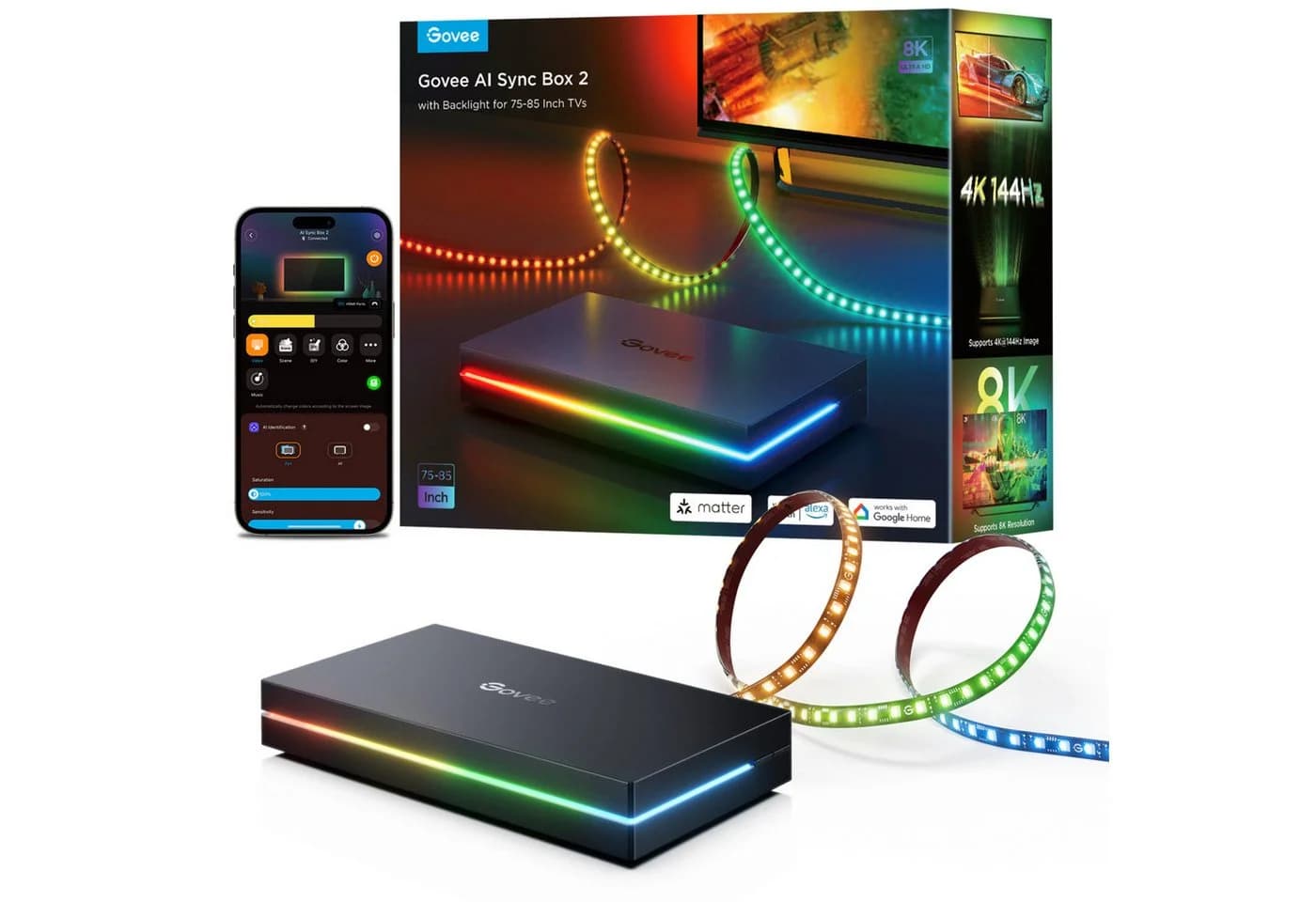 Govee Smarte Lampe mit AI Sync Box 2 und RGBWIC LED - Bild 2