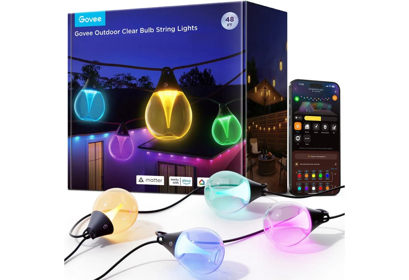 Govee Smarte Outdoor Lichterkette mit RGBICW & Musik-Sync