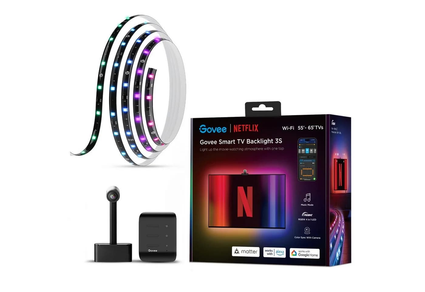 Govee Smarte Lampe TV-Hintergrundbeleuchtung RGBICW Smart Home