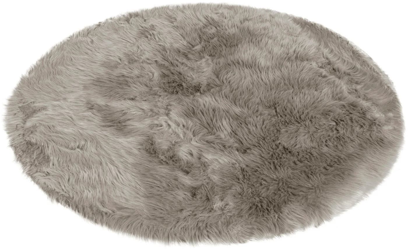 OTTO home Hochflor-Teppich Valeria Fellteppich kuschelig rund taupe - Bild 3