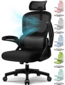 Homimaster Bürostuhl Ergonomisch Schwarz Mesh mit Kopfstütze Bild 2
