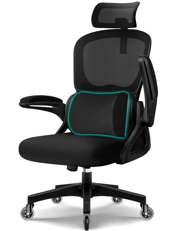 Homimaster Bürostuhl Ergonomisch mit Klappbaren Armlehnen - Bild 2