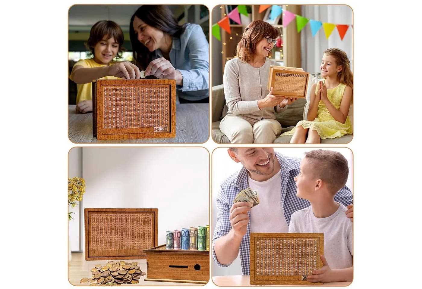 Bundviel Spardose aus Holz Braun Motivierende Sparbox - Bild 5