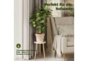 Bamworld Blumenständer hoch Weiß Naturholz Skandinavisches Design Bild 4