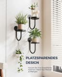 Bamworld Blumenampel Hängegefäße Wandhalter Schwarz 3er-Set Bild 3