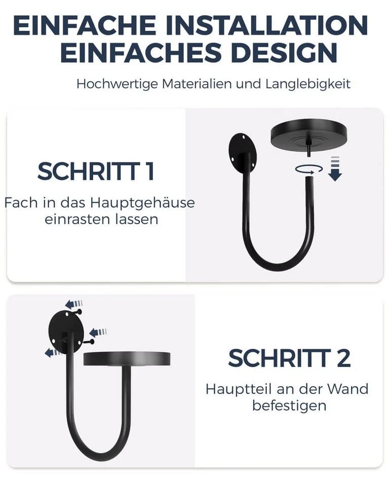 Bamworld Blumenampel Hängegefäße Wandhalter Schwarz 3er-Set - Bild 4