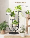 Bamworld Blumenständer 4 Ebenen Schwarz Metall Bild 5