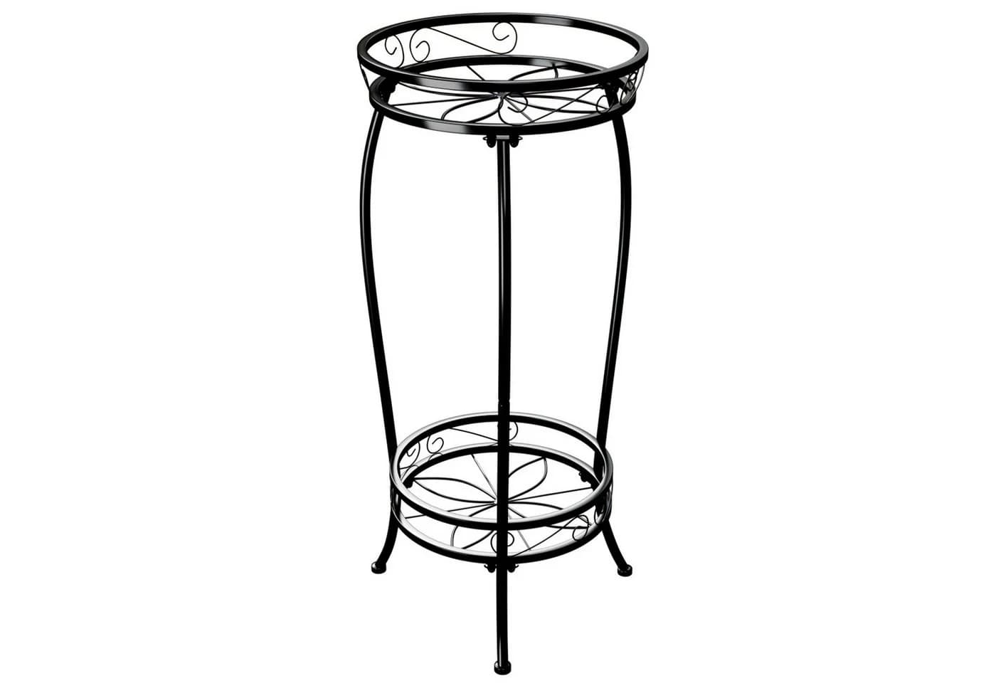 Bamworld Blumenständer Zweistöckiger Pflanzenständer Metallregal 69cm - Bild 2