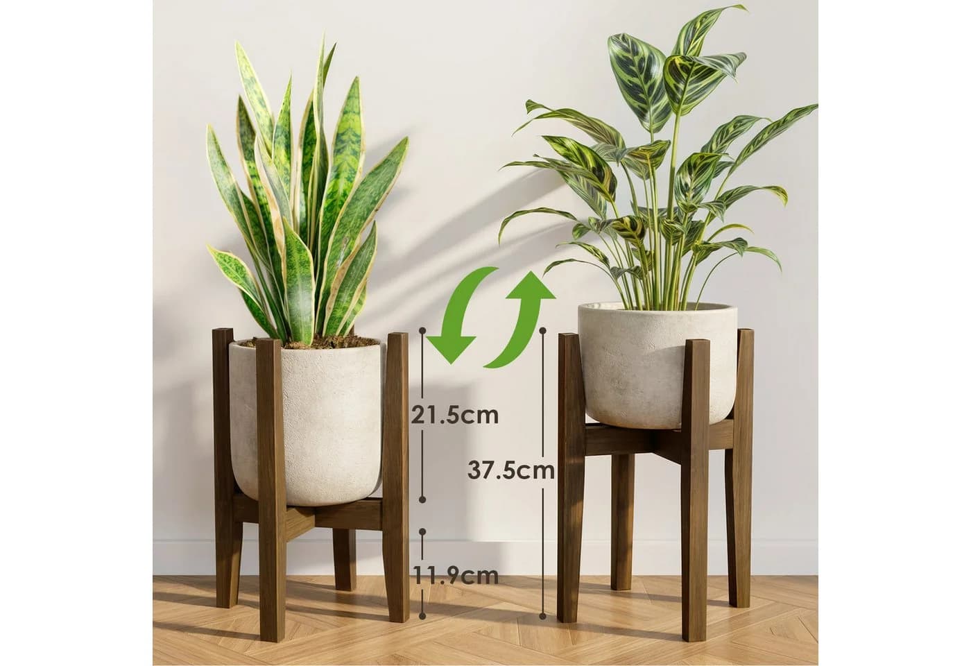 Bamworld Blumenhocker aus Bambus, Blumenständer Outdoor/Indoor Teleskopisch Verstellbar