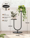 Bamworld Blumenständer Metall Pflanzständer 2-stufig Schwarz Bild 1
