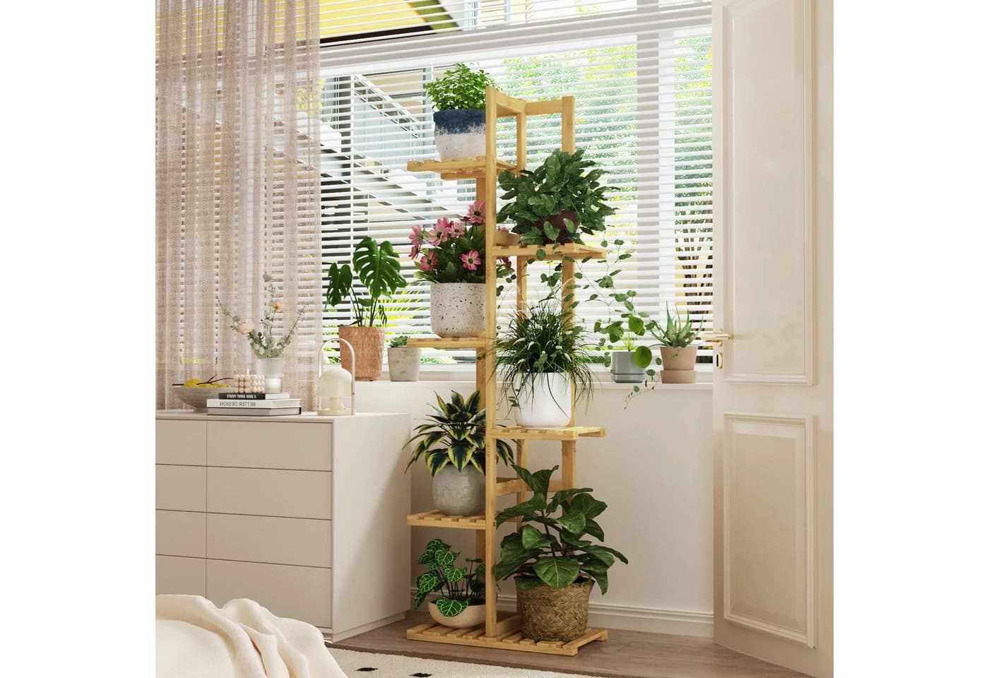 Bamworld Blumenständer Bambus-Pflanzenständer 6-stufig - Bild 3