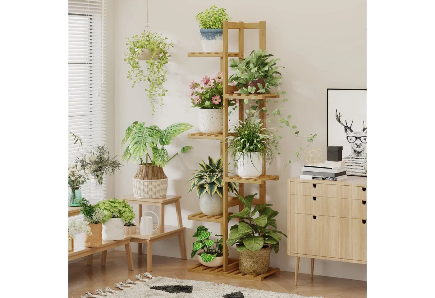 Bamworld Blumenständer Bambus-Pflanzenständer 6-stufig - Bild 4
