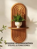 Bamworld Deko-Wandregal 2-stufiges Holz-Wandregal im Boho-Stil Bild 3