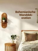 Bamworld Deko-Wandregal 2-stufiges Holz-Wandregal im Boho-Stil Bild 4