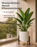 Bamworld Verstellbarer Blumenständer Schwarz Wasserfest Metall Bild 5